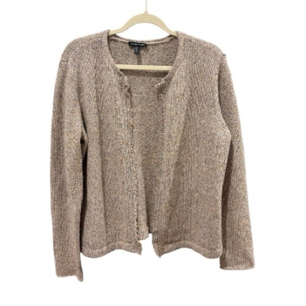 Eileen Fisher Almand Wool/ Recycled Cotton Round Neck Knit Cardigan Size M  $248